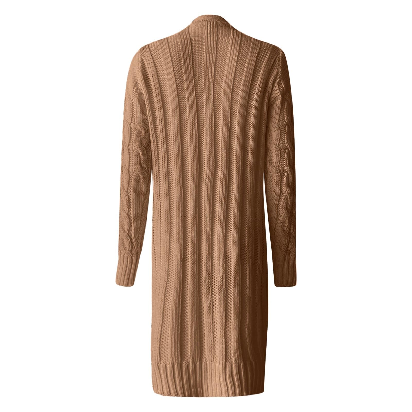 Cardigan da donna aperto sul davanti, a costine, casual, tinta unita, a