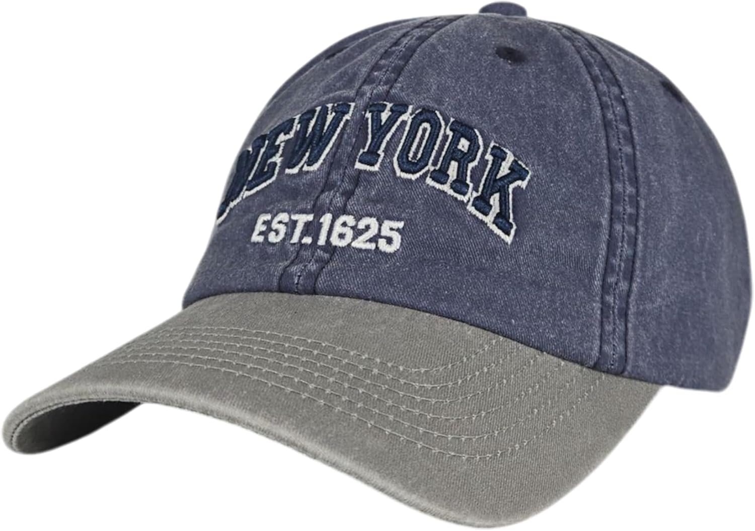 Elidan NY Dad Hat New York EST.1625 Cotton Cap, Adjust Buckle Strap, Unstructured Low-Profile NY Baseball Cap for Men & Women