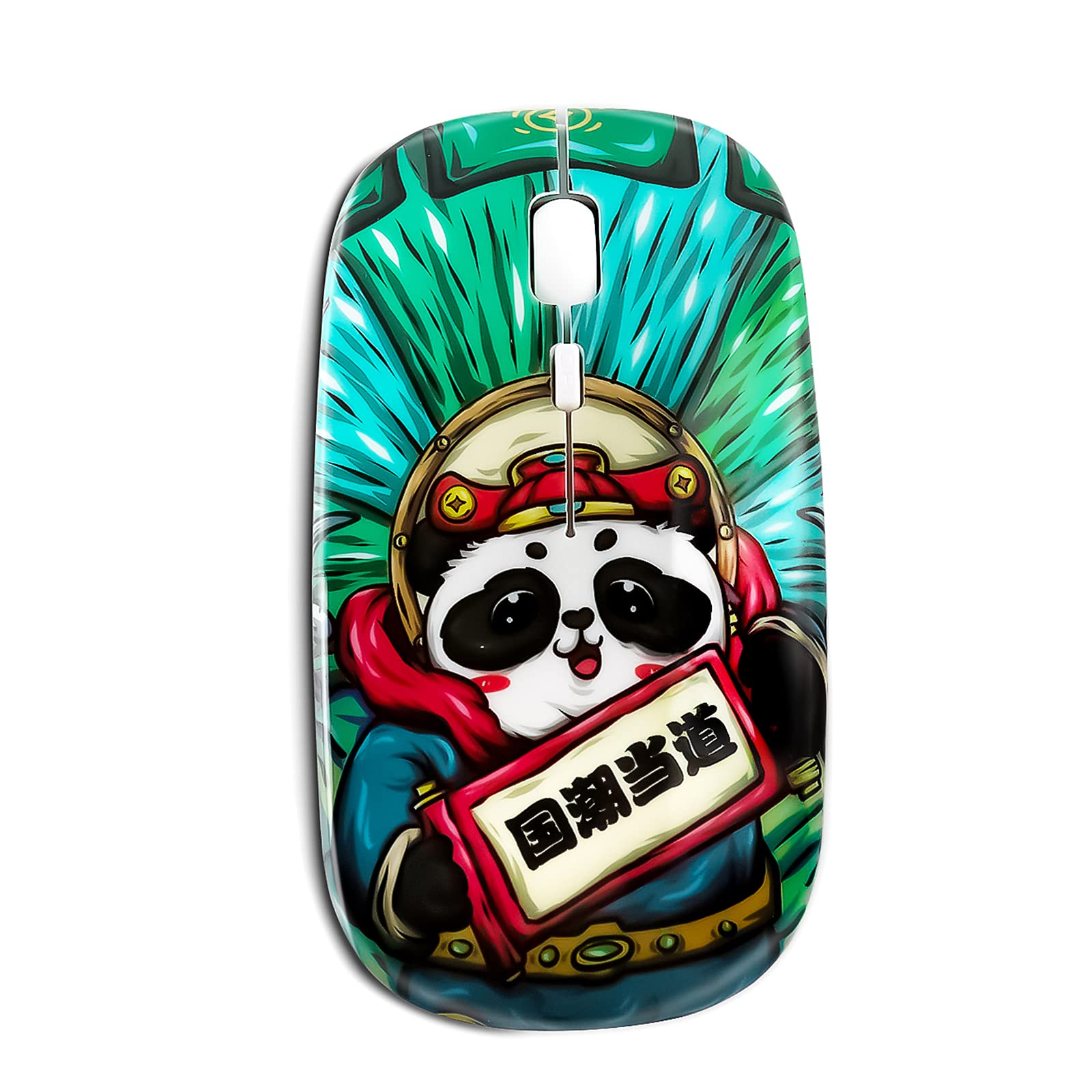 elec SpaceWireless Mouse, 2.4G Rechargeable Cool Green Mouse with USB Receiver, 1600 DPI Ultra Thin Optical Computer Mouse Mause for PC, Tablet, Laptop, Desktop