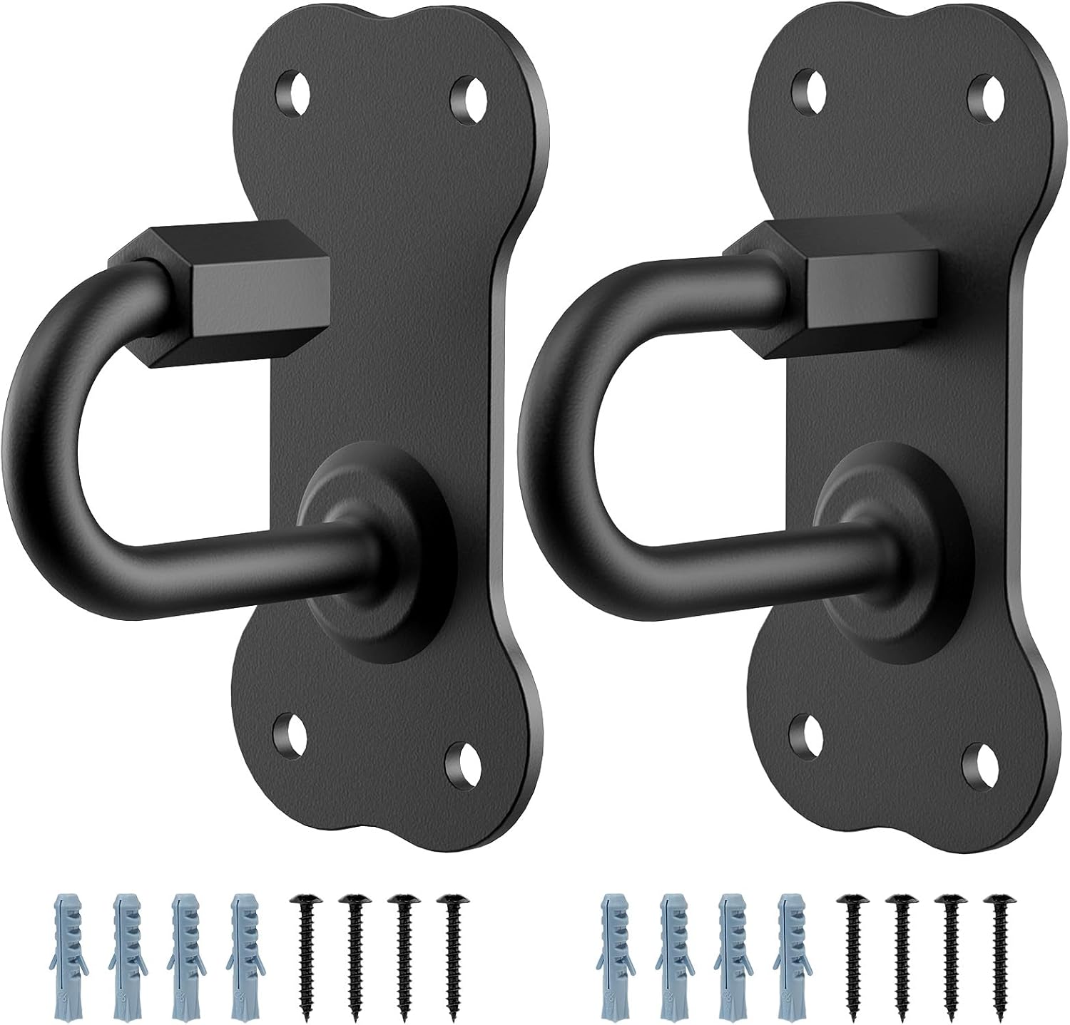 BeneLabel 2Pack Dog Leash Hooks for Wall Black Dogs Leash Holder Wall Mount Dog Hook for Leashs for Indoor & Outdoor Use - Secure and Escape-Proof Hook for Dogs Leashs Storage
