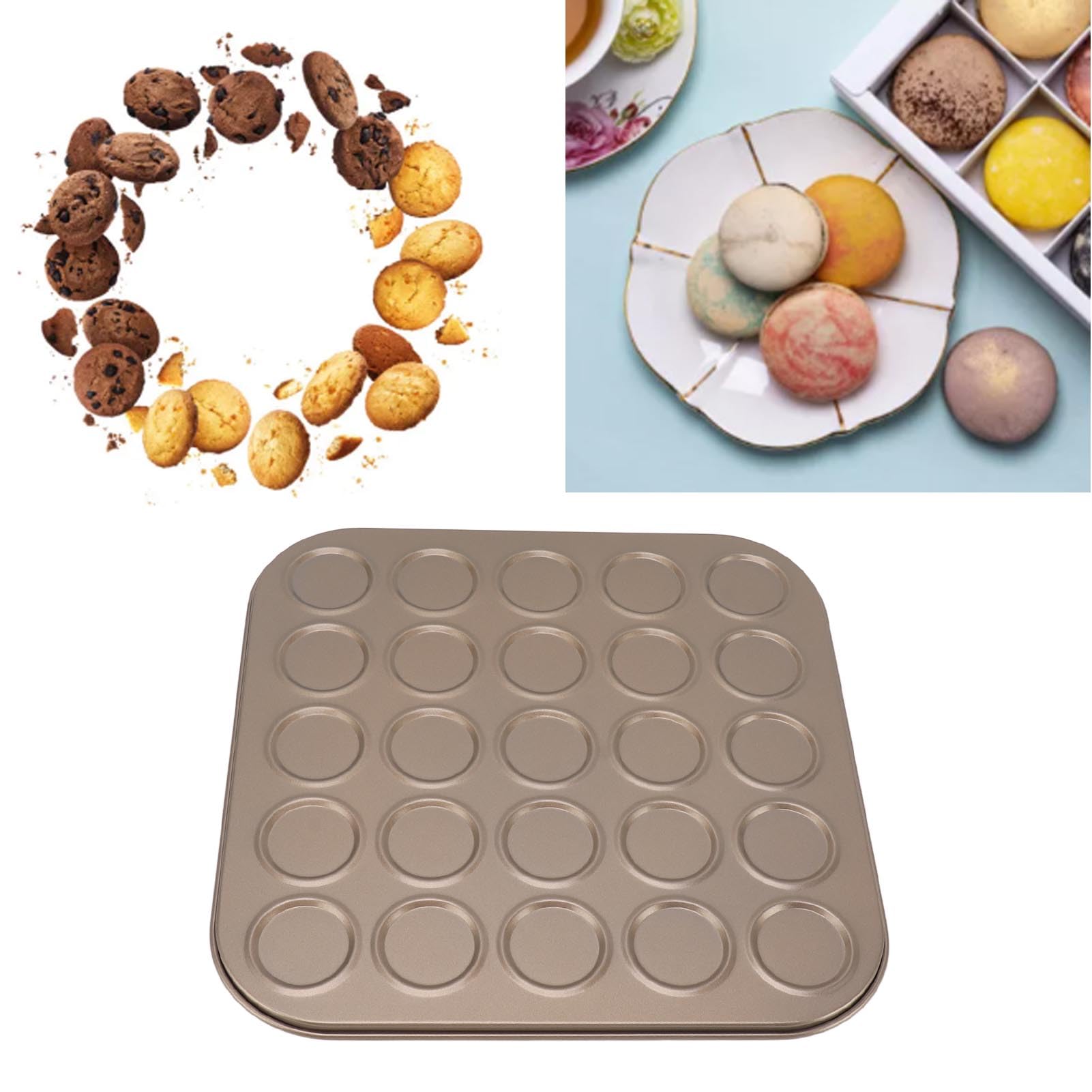 Teglia per torte Macaron, vassoio da forno antiaderente per Macaron, utensili da forno per biscotti Macaron in metallo per forno, strumenti da per torte croccanti (oro)