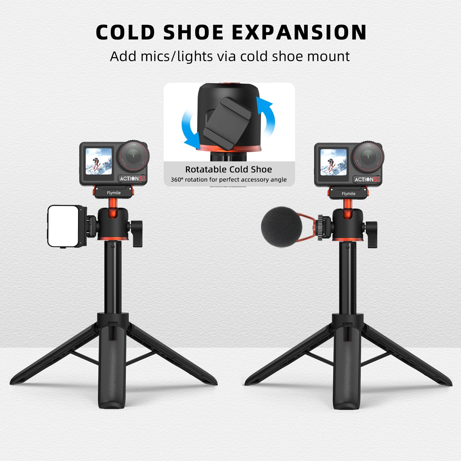 Amazon | DJI Osmo Action 5 Pro/4/3対応 延長ロッド付きミニ三脚 自 
