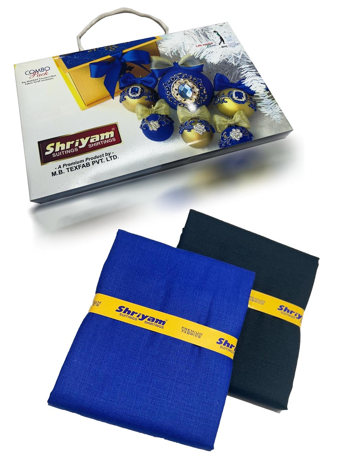 shriyam Unstitched Plain Royal Blue Shirt and Trouser Fabric Combo Gift Pack - Cotton Blend Material - 2.25m Shirt Cloth - 1.20m Pant Cloth ML-19-picture-26