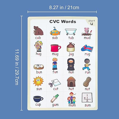 Miniatura 3 de Lilias Póster CVC A4, tabla de palabras CVC para niños, constructores de palabras CVC, juguetes de aprendizaje, suministros de aprendizaje para