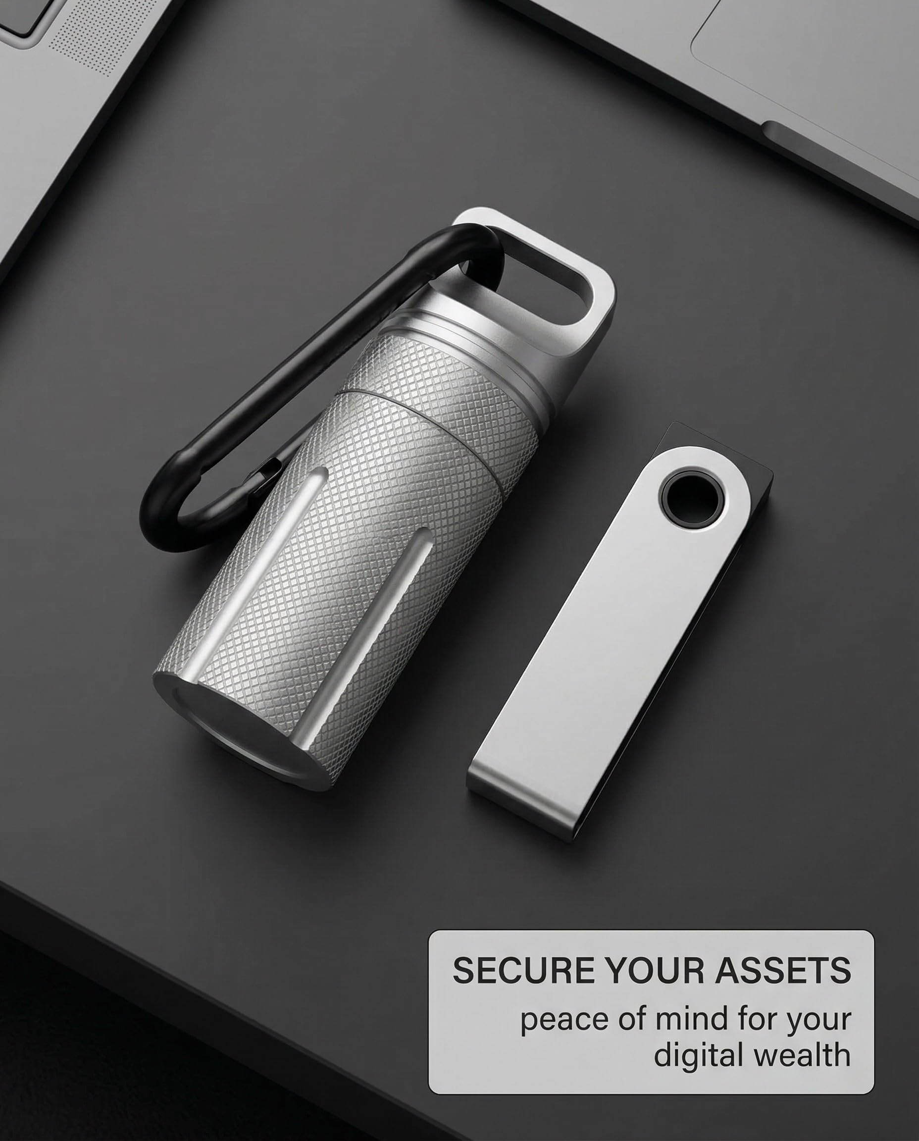 1 pieza para Protectora Ledger Nano X, Funda Ledger Nano X Resistente al Fuego, Agua y Impactos para S Plus/S, con Llavero (Gris, Solo Funda)