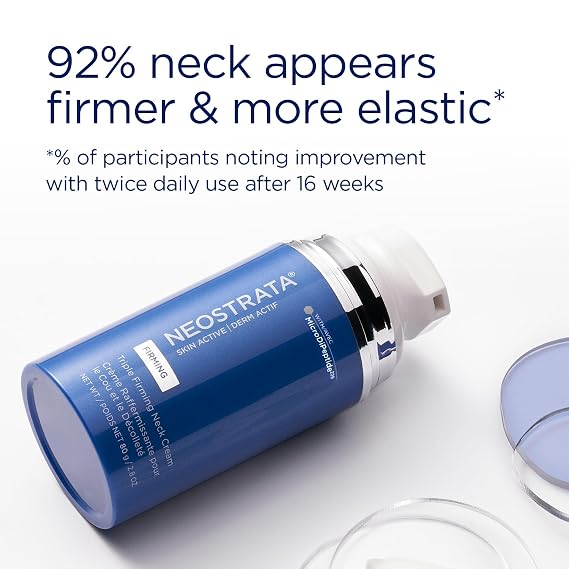 NEOSTRATA Triple Firming Neck Cream, New & Improved Formula - with MicroDiPeptide229, NeoGlucosamine, and Bakuchiol, Fragrance-free, Oil-Free, Decolletage Rejuvenating Cream For all Skin Types, 80 g.