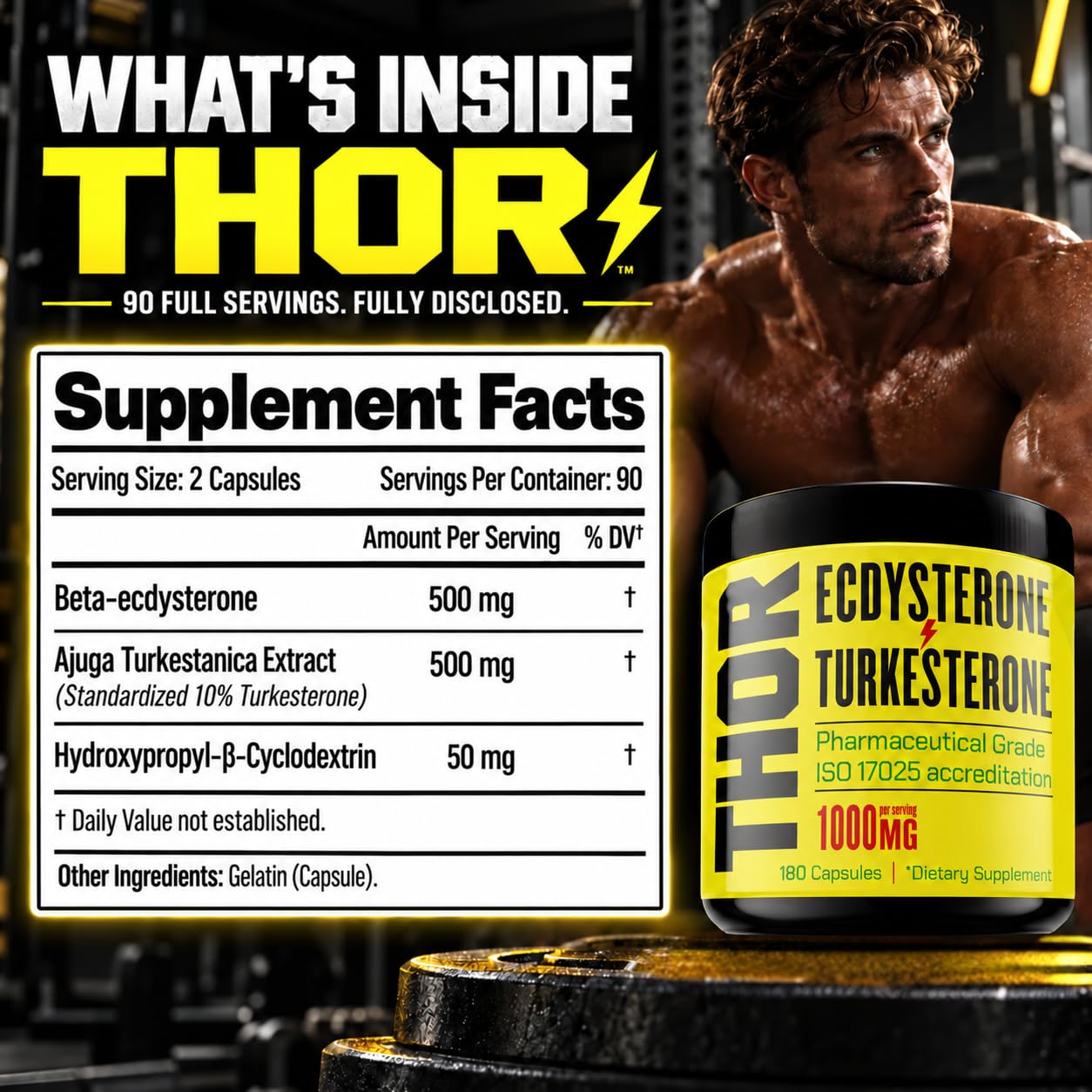 Turkesterone + Ecdysterone | Anabolic Supplement (3 Months - 180 Caps) Olympic Grade Testing - ISO 17025 Certification |1000mg - 98%-95% Purity with Lab Synthesized Cyclodextrin | Beta Ecdisterona — Amazon image 7