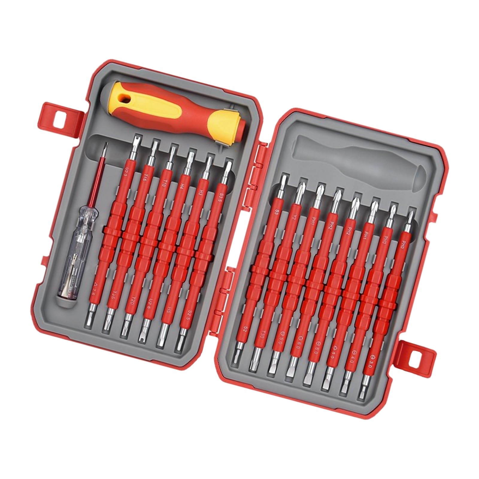 Insulated Screwdriver Set 29 in 1, Electrician ' s Tool Kits with Tips, Safe 1000V Electrical for Household Multifunctional Screwdriver
