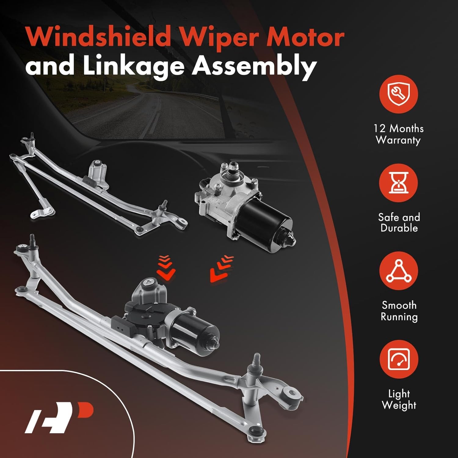 A-Premium Front Windshield Wiper Motor and Linkage Assembly Compatible with Cadillac, Chevrolet and GMC Vehicles - Silverado 1500/2500 HD/3500 HD, Suburban 1500/2500, Sierra 1500, Escalade, Yukon