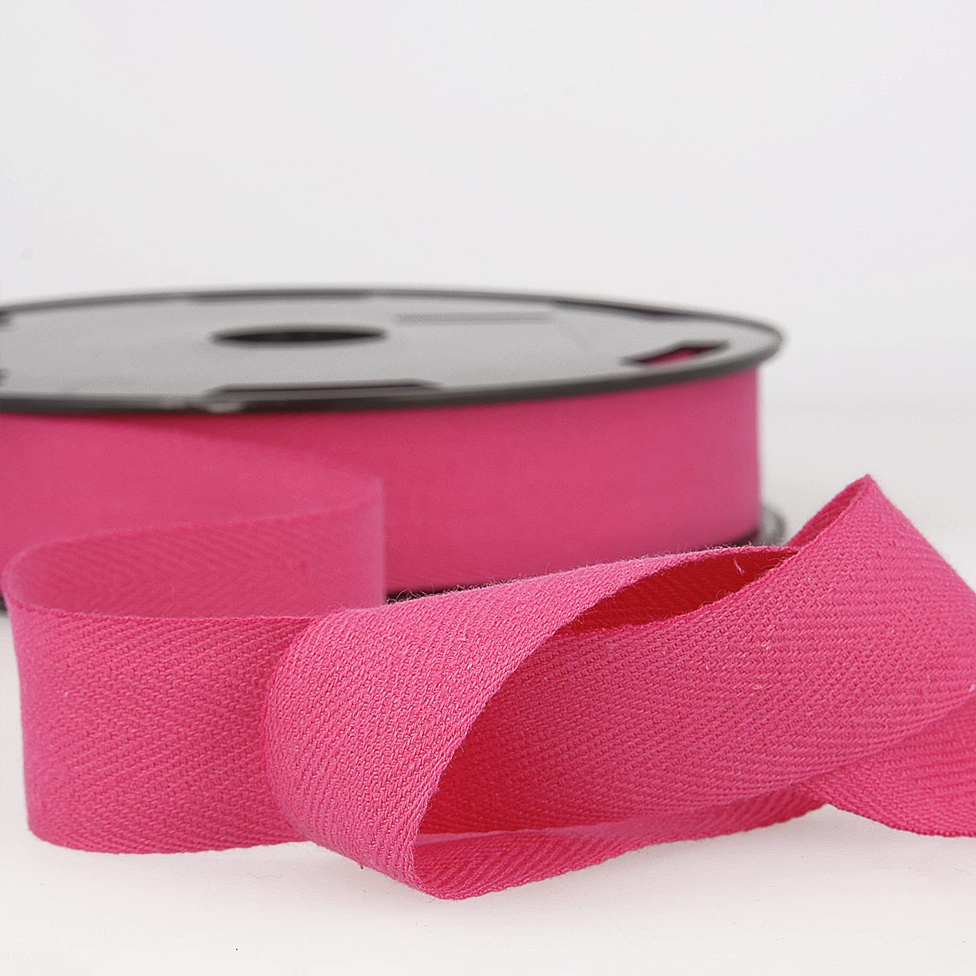 Fuchsia 3m 100% Cotton Twill Tape - Soft Flexible Tape for Binding, Edging, Bunting, Aprons & Crafts - 14mm Wide - Packaged Length, No Joins - Giddy Square — image 1