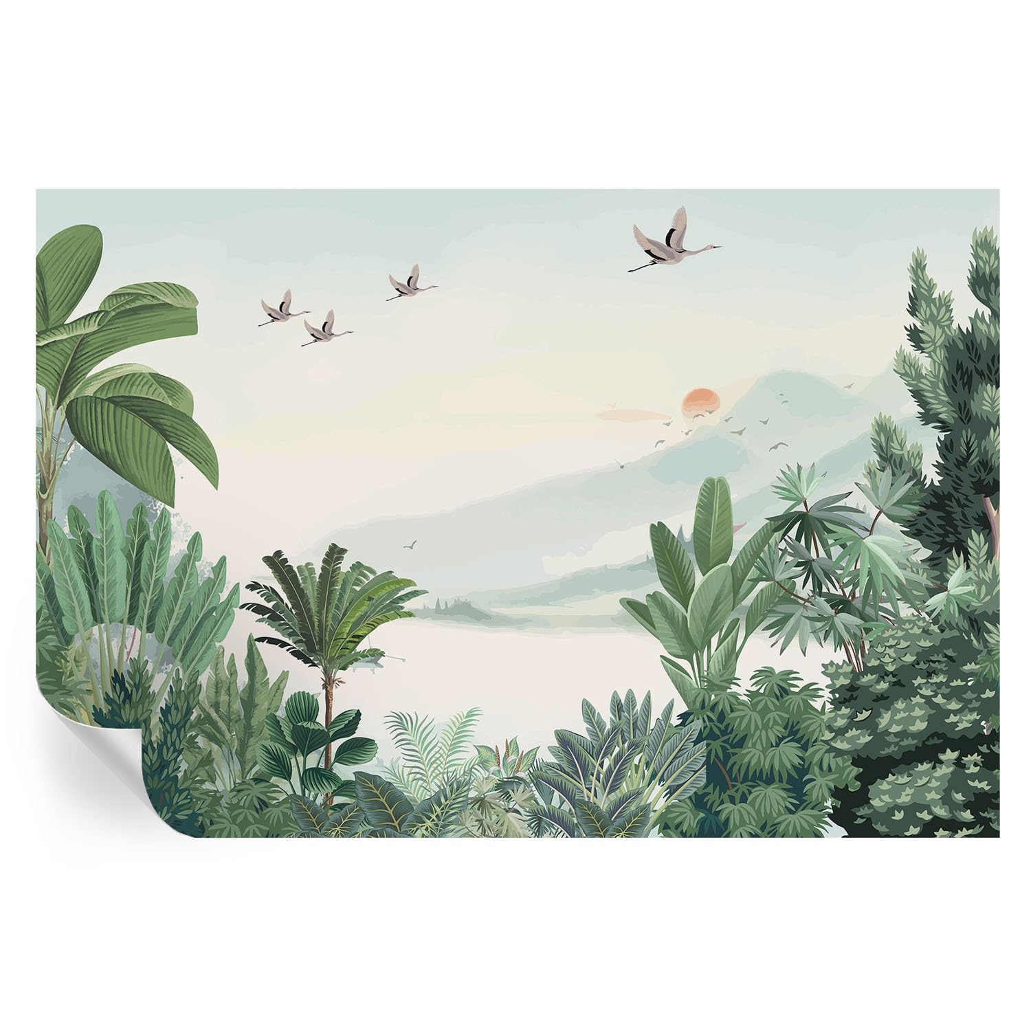 Cubiertas lavables de pasillo 104x70 cm con estampado de oasis tropical resistente