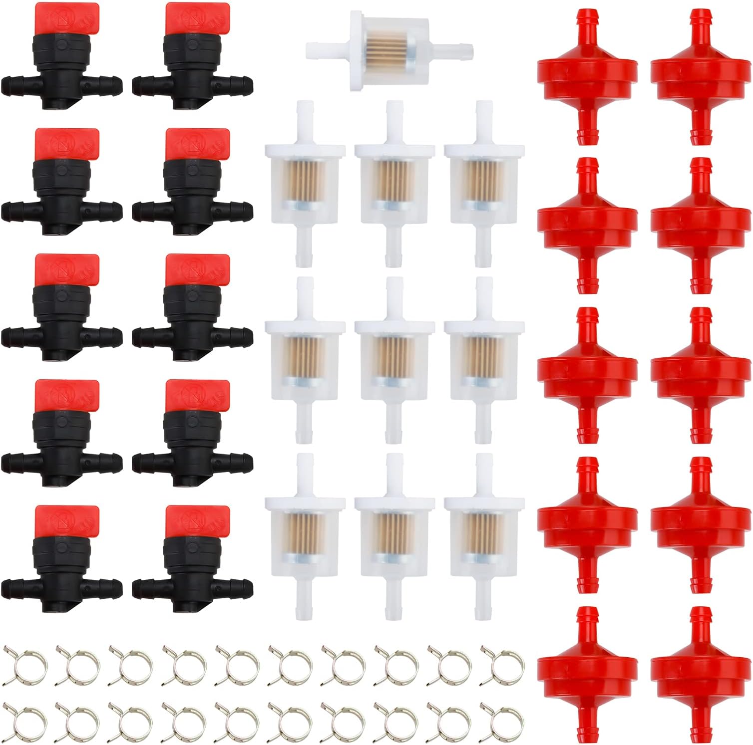 Patioer 1/4" in Line Fuel Gas Filter Shut Cut Off Valve Clamp for 697947 AM36141