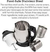 Vista 5 de Tribest Soyabella, molinillo de café y fábrica de leche de soja, L, Plateado