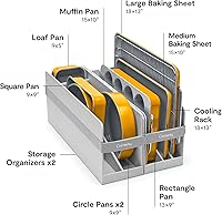 Vista 3 de Caraway - Juego de utensilios de horneado de cerámica antiadherente (11 piezas) - Hojas para hornear, moldes para hornear surtidos, rejilla