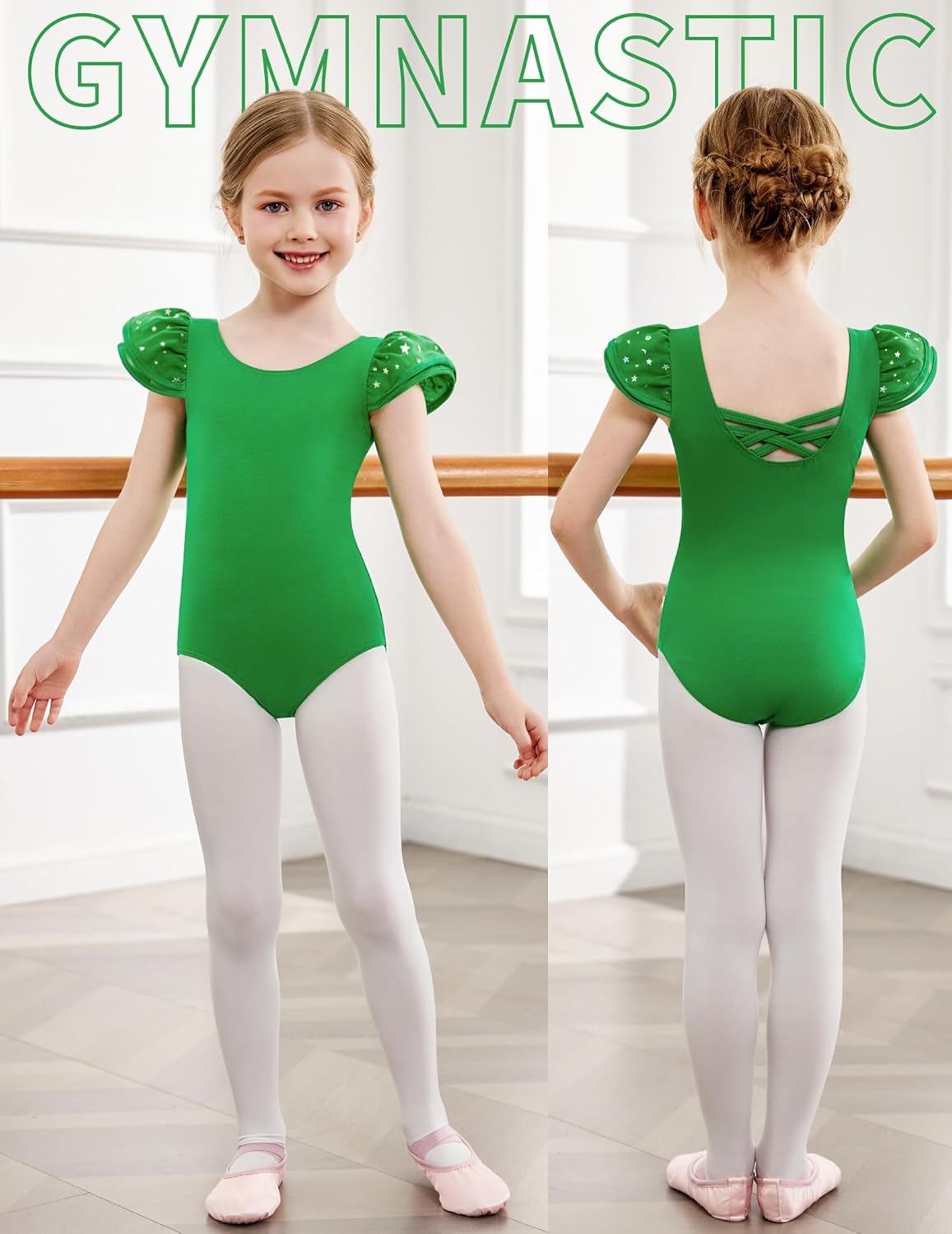 Zaclotre Girls Ballet Leotards with Removable High Low Skirt Toddler Ruffle Sleeve Hollow Back Dance Outfit Combo - Image 6