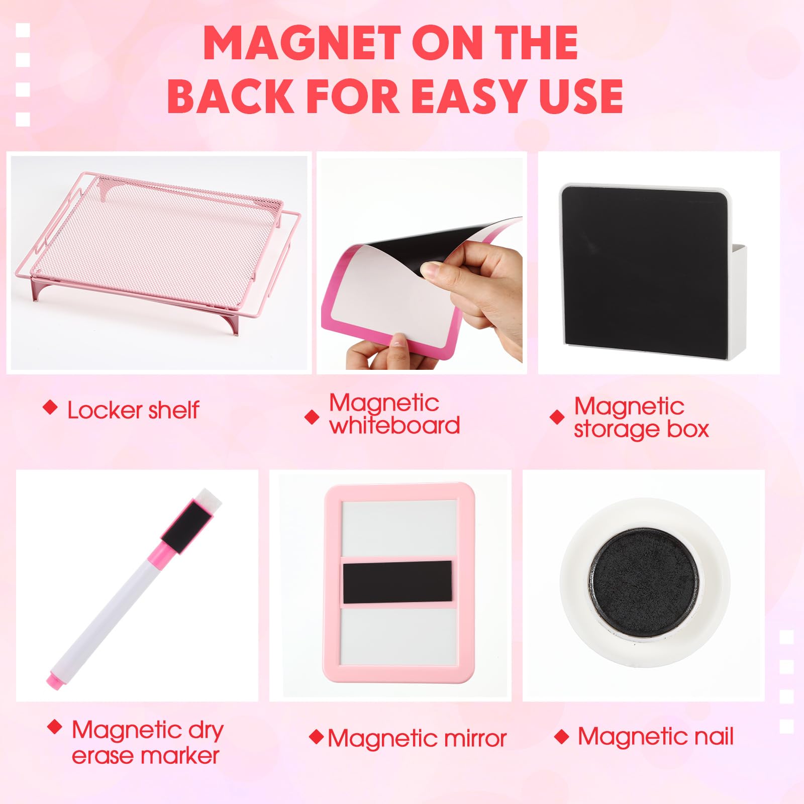 Magnetic Locker Rug Back To School Locker Decor 10-Piece Locker Organizer Kit - Includes ...