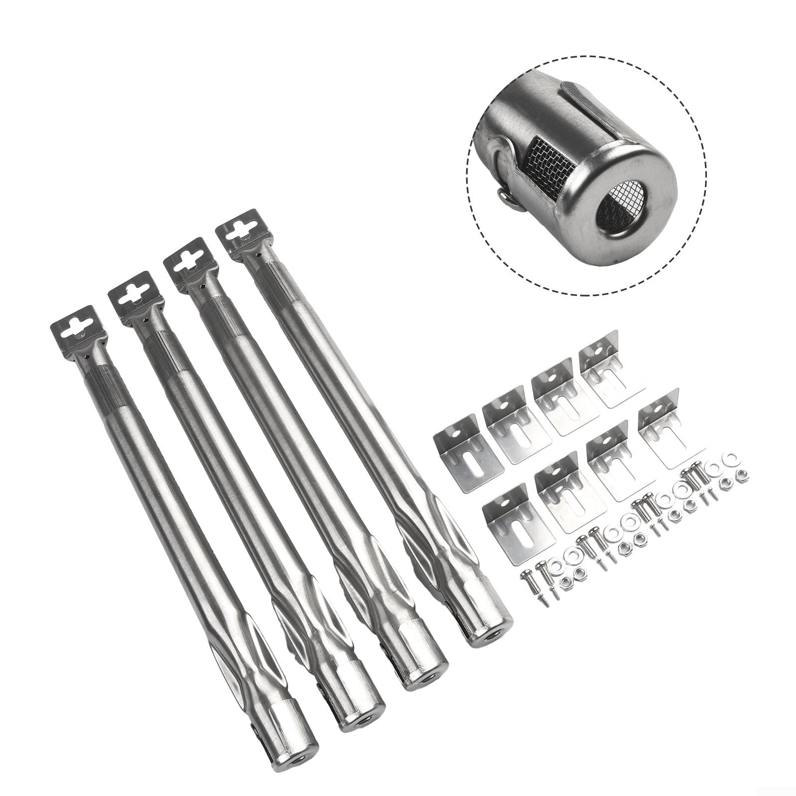 Juego de 4 quemadores de acero inoxidable para parrillas de barbacoa de gas, ajuste universal