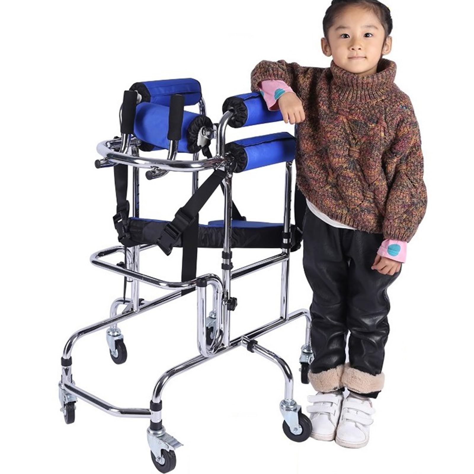 Andador portátil para niños con parálisis cerebral, ligero y de aluminio, plegable, para rehabilitación.