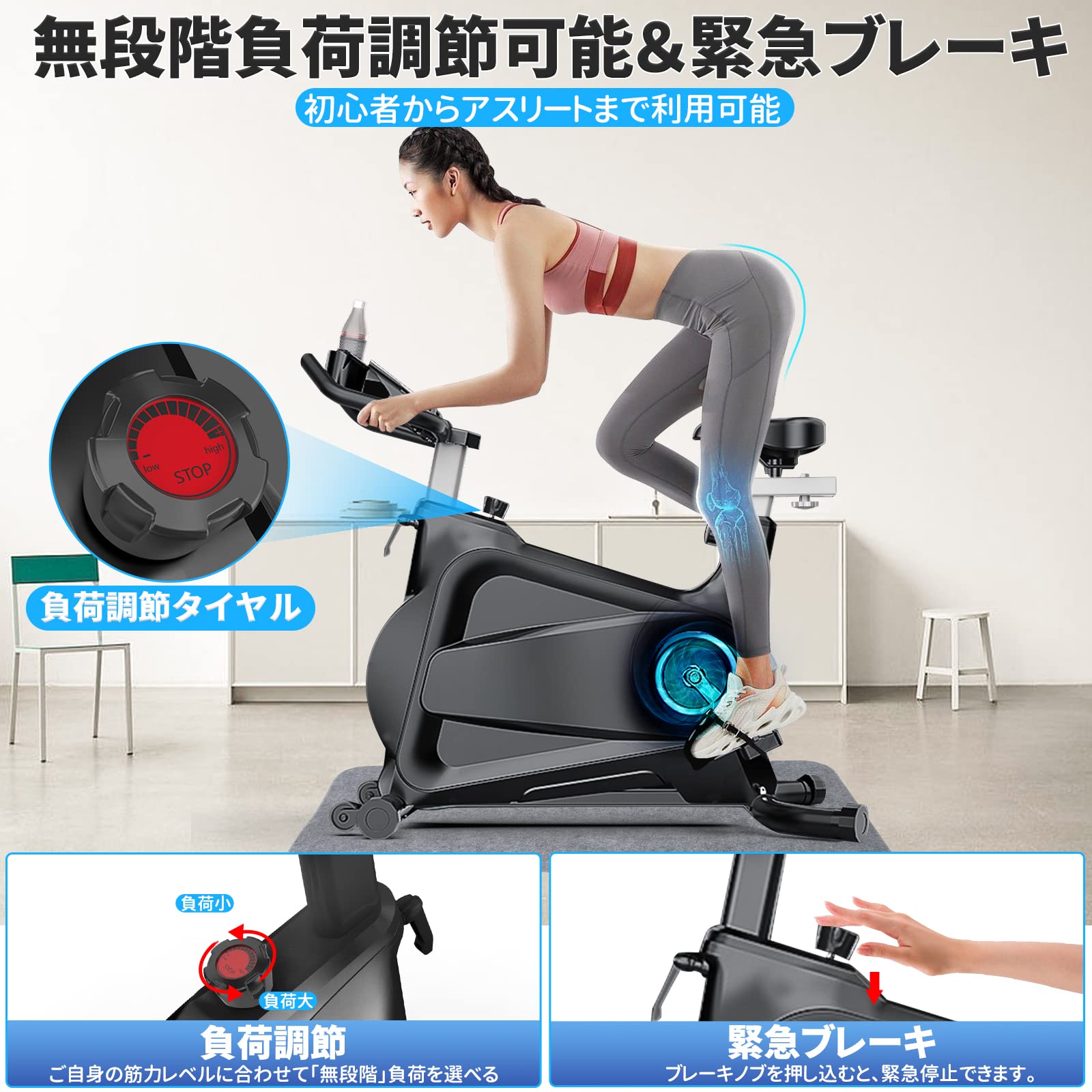スピンバイク エアロバイク 静音 マグネット負荷調整 組立簡単 ダイエット器具 Amazon.co.jp: フィットネスバイク スピンバイク マグネット式