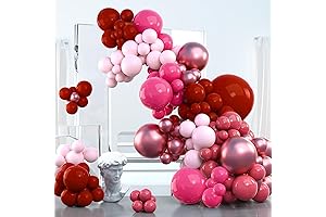 PartyWoo Pink and Red Balloons 100 Pcs