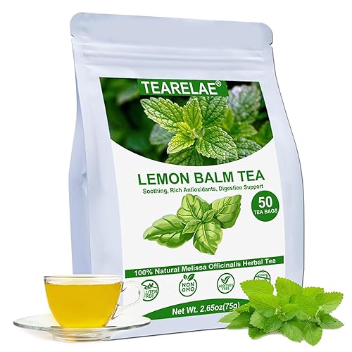 TEARELAE - Lemon Balm Tea Bag - 1.5g X 50 Count - Pure Natural Dried Lemon Balm Herb - Premium Lemon Balm Leaf for Calming and Digestion Support -