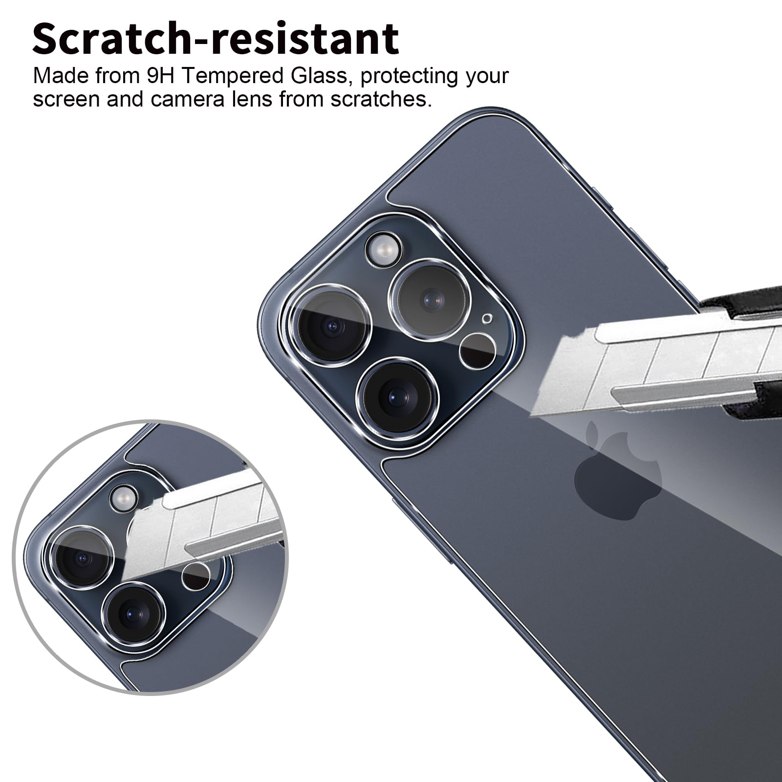 QULLOO Back Pellicola per iPhone 12 Pro, Pellicola Protettiva Posteriore Full Coverage Vetro Temperato Anti-graffio Copertina Completa Durezza per iPhone 12 Pro 6.1- 2 Piezas