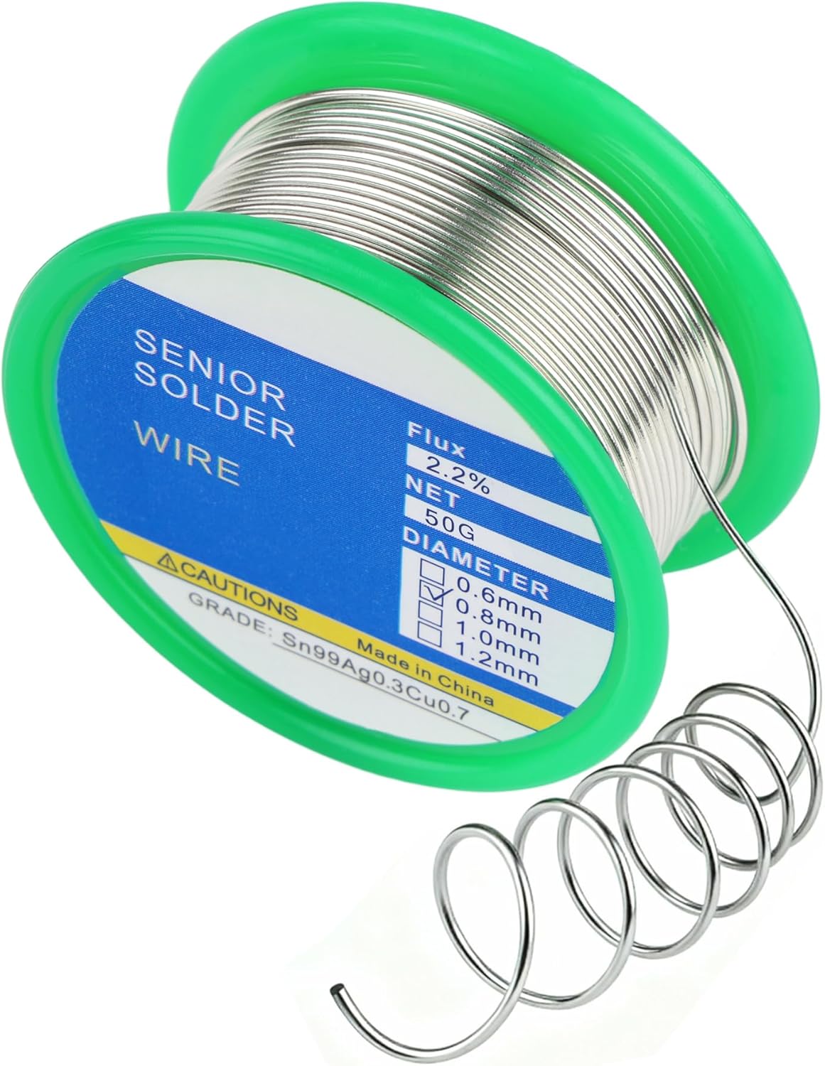 Solder Wire Lead Free Rosin Core Flux, 1mm Electric Solder Fine Sn99 Ag0.3 Cu0.7, Fast Melting Easy for Electrical Soldering No Lead 50g No Clean Solder Wire (1mm 50g)