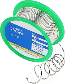 Solder Wire No Lead Rosin Core Flux 0.8mm Electric Solder Fine Sn99 Ag0.3 Cu0.7 Fast Melting Easy for Electrical Soldering No Lead 50g No Clean Solder Wire 0.8mm