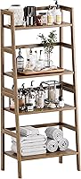 Vista 1 de HITNET - Estantería de escalera, estantería de bambú de 4 niveles, estante de exhibición y almacenamiento abierto independiente, estante