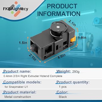 Snapmaker U1 3Dプリンター用ツールヘッド 2/3/4 右スロット 交換用