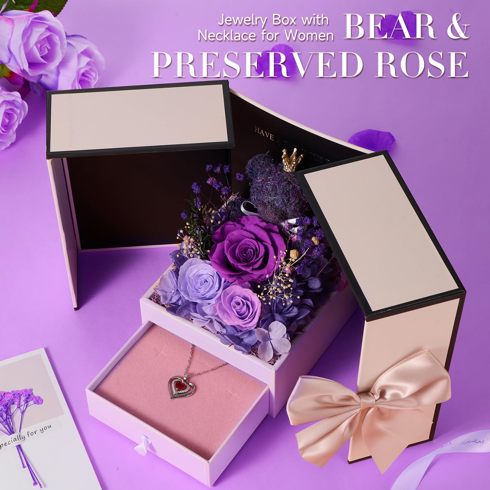 Regalo Romantico Confezionato Per Lei Regalo Compleanno Mamma Orsetto Rosa Fiore Regalo Donna, Regali Per La Festa Della Mamma, Orso Orso Di Rose Orso Rose Artificiali Fatto A Mano