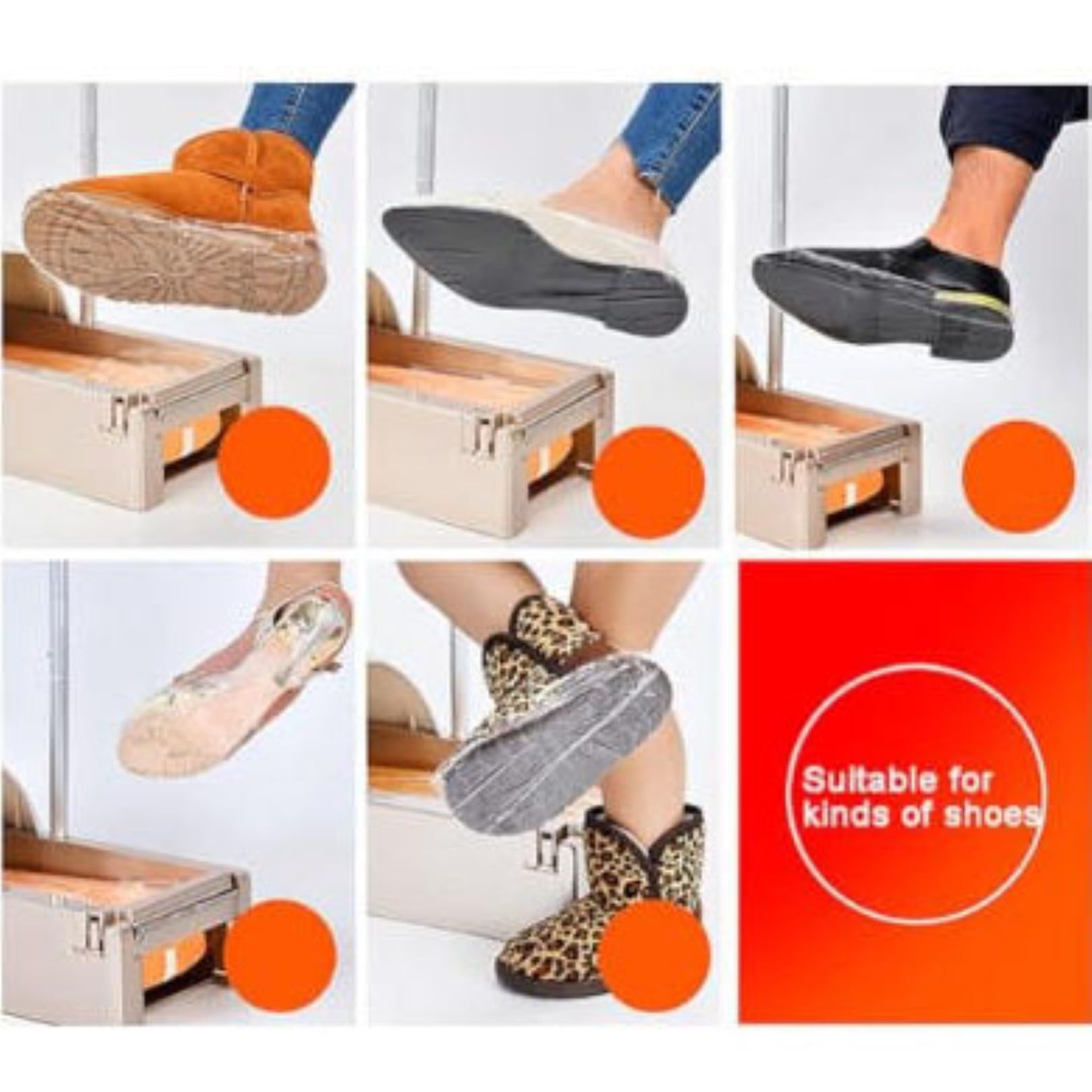 Distributore automatico di copriscarpe usa e getta, portatile, per casa, ufficio e fabbrica, facile da usare, protezione efficiente delle scarpe