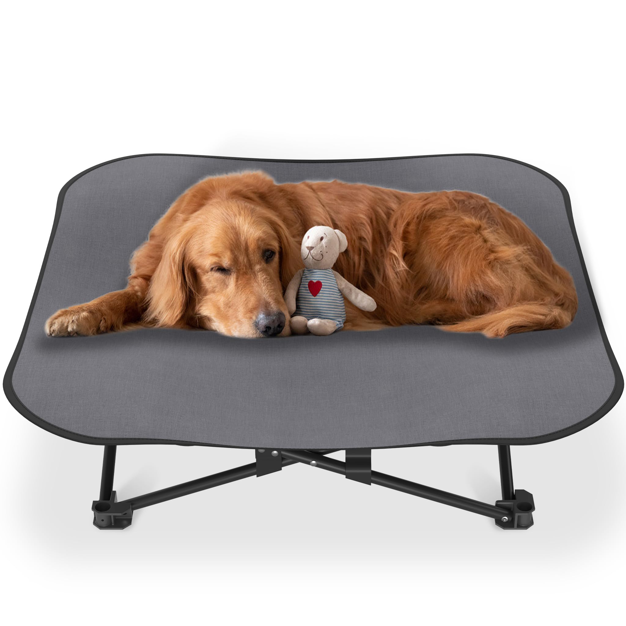 Lit pour chien FIVMEN pliable et surélevé 87x87 cm en polyester respirant