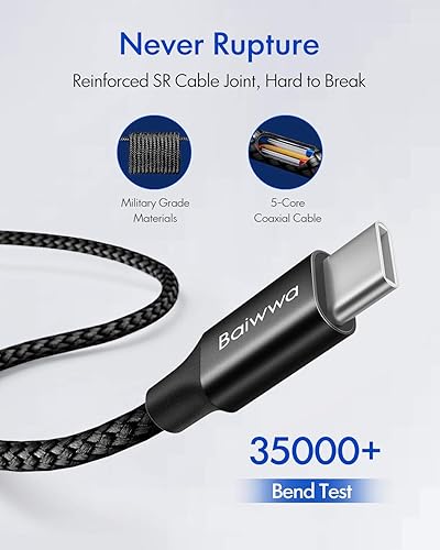 Miniatura 5 de Paquete de 2, 3.3 pies Cable USB C a USB C, 60 W PD de carga súper rápida tipo C trenzado para Samsung Galaxy S23S22S21S20 Ultra Plus 5G Note 2010