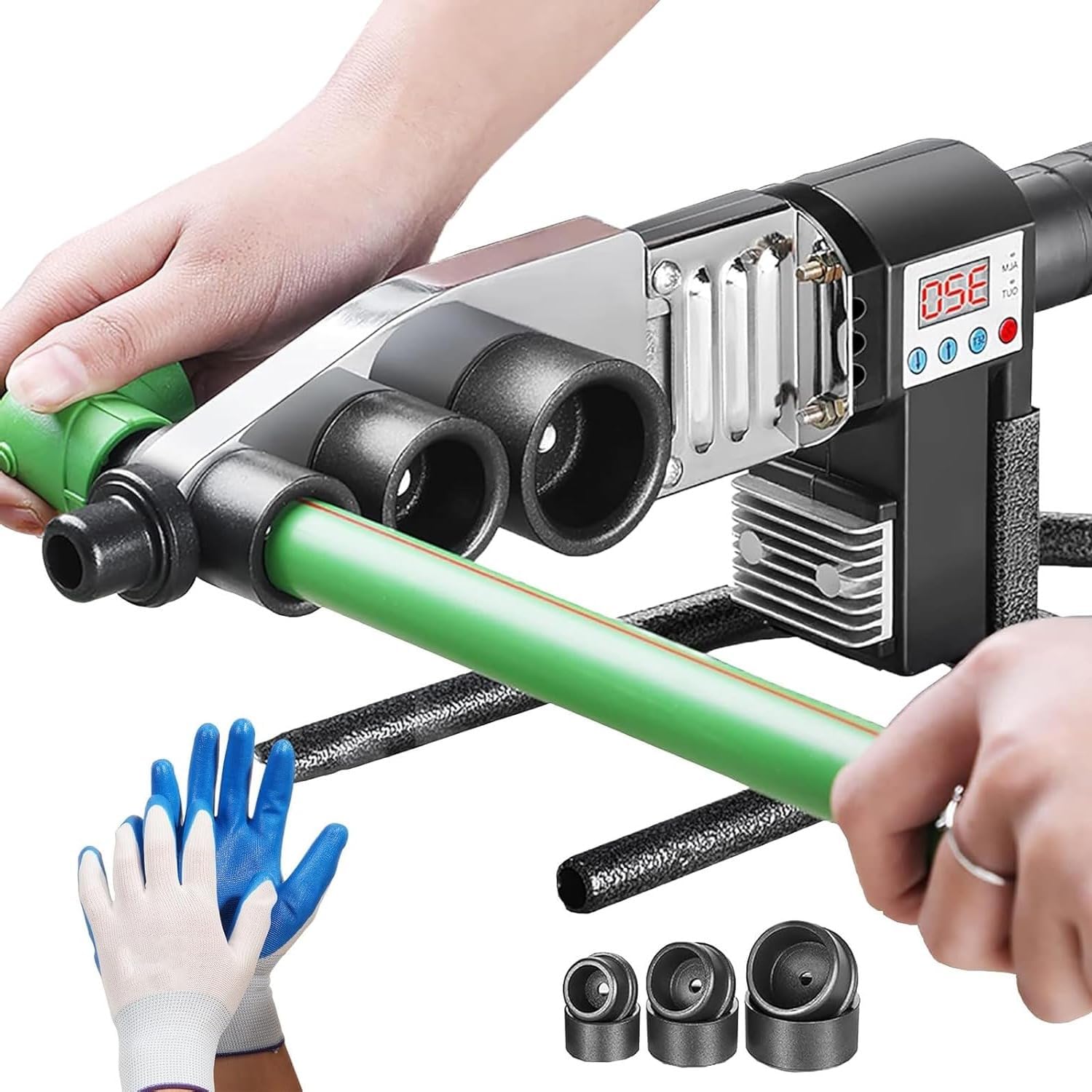 Portable Hot Melt Pipe Welding Machine - Digital Display, Adjustable Stand, 100-320°C Temperature Range