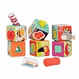 Soft Fabric Building Blocks for Toddlers – Educational Alphabet Blocks with Textured Shapes – Stack & Play ABC Blocks for 6 Months&plus;