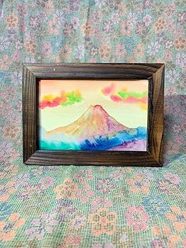 Amazon.co.jp: 開運絵画 金運絵画 レインボー レインボー富士 虹