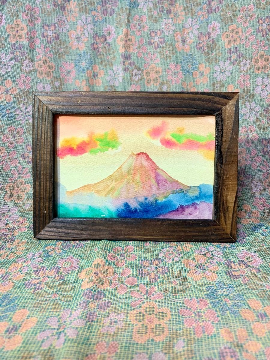 Amazon.co.jp: 開運絵画 金運絵画 レインボー レインボー富士 虹