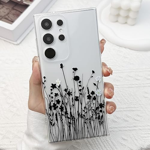 Miniatura 42 de para Funda de Samsung Galaxy S23, Funda Floral de Flores Lindas con Patrón de Lavanda Transparente y Estética para Mujeres y Niñas, Funda Lavanda