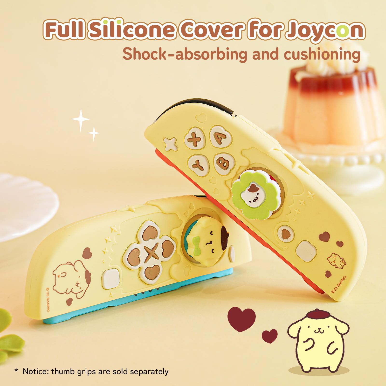 Kuitmor Coque de protection compatible avec la manette Joy-con du modèle Switch 2 2025, étui en silicone souple, étui de protection anti-rayures pour Switch 2 - Jaune