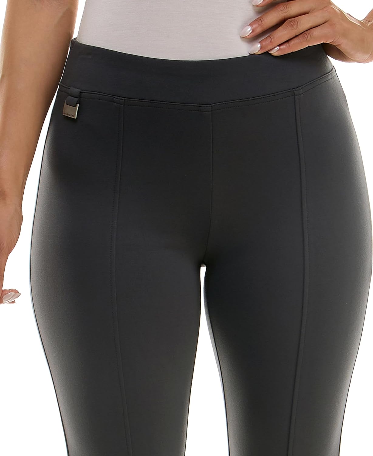 Zac & Rachel Womens Pull on Ankle Pant with Metal Tab - Image 5