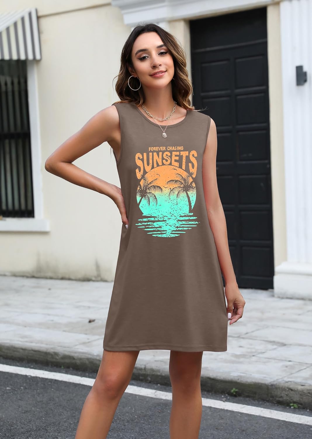 Summer Dress for Women Tank Beach Dresses Casual Vacation Mini Sundress Hawaiian Tropical Dresses - Image 3