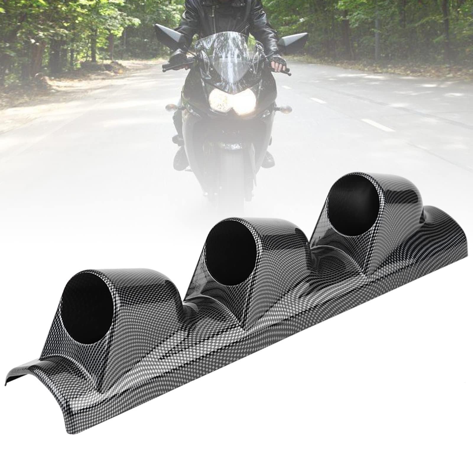 Pod per Manometro, Staffa per Supporto Universale per Misuratore di Sport da Corsa in Fibra di Carbonio Supporto per Montante Decorazione per Auto(Triple Hole)