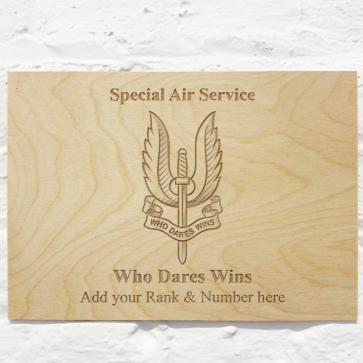 Special Air Service SAS Personalised Add Name Custom Wooden wall sign Plaques 30x40cm (11.8"x15.8")