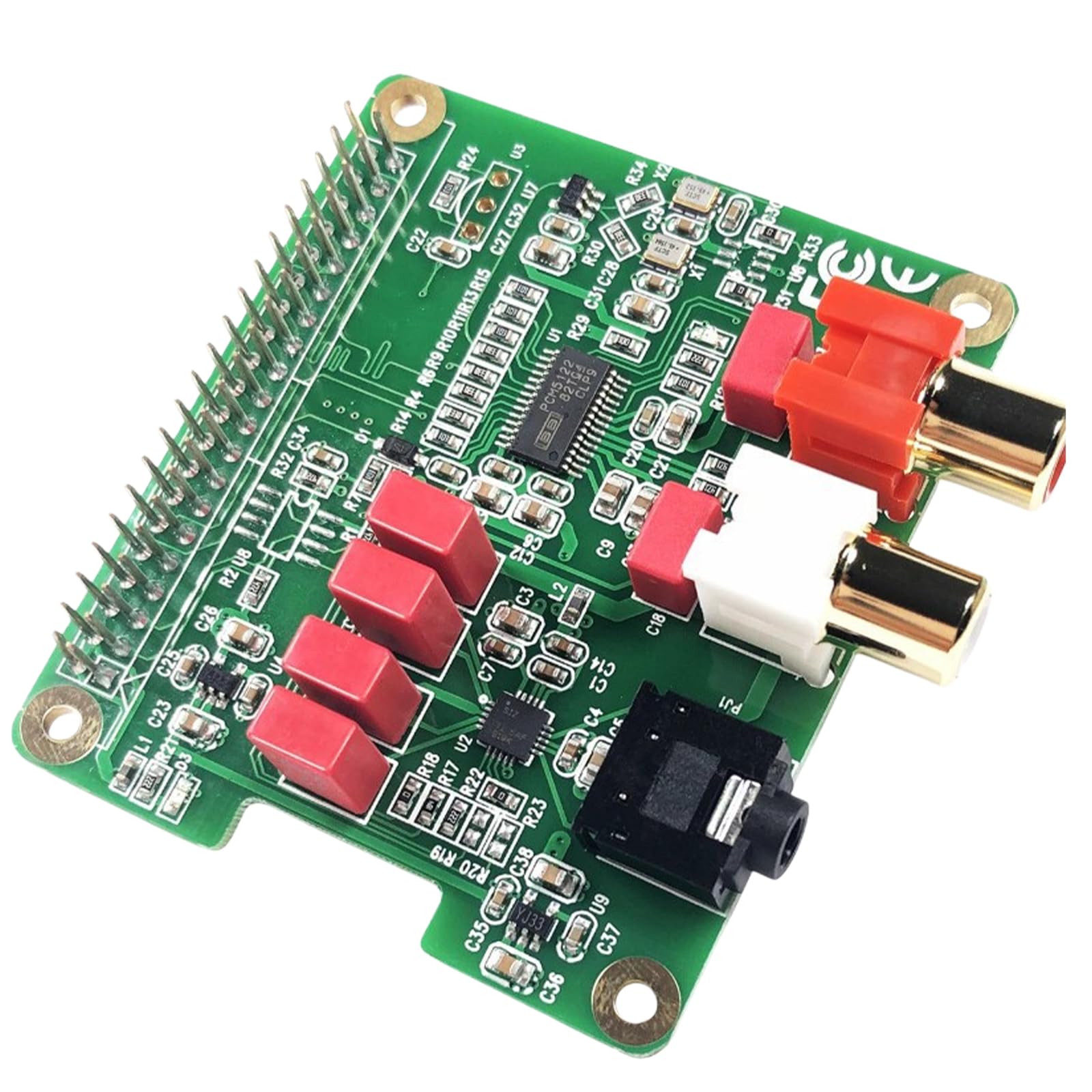 HiFi DAC HAT per Raspberry Pi 5/4/3B+/Zero, scheda audio PCM5122, 384 kHz/32 bit HiFi Sound Shield con uscita RCA e 3,5 mm, doppio oscillatore e DOP, 112 dB SNR