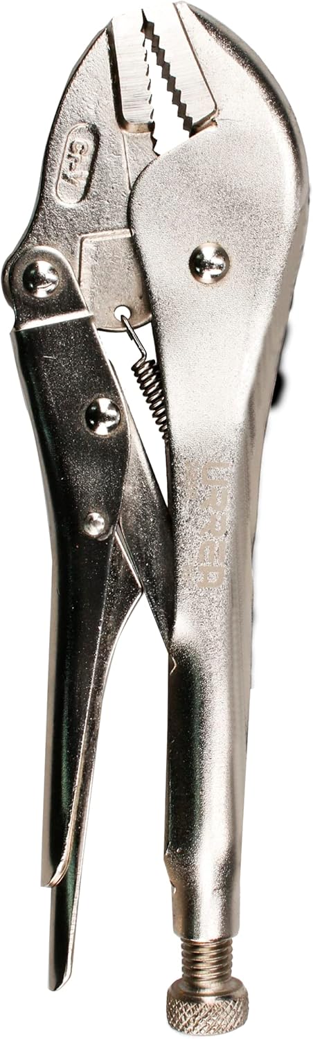 URREA Locking Pliers - 10" Adjustable Straight Jaw Plier with 2-19/32" Capacity & Quick Release Lever - 293R