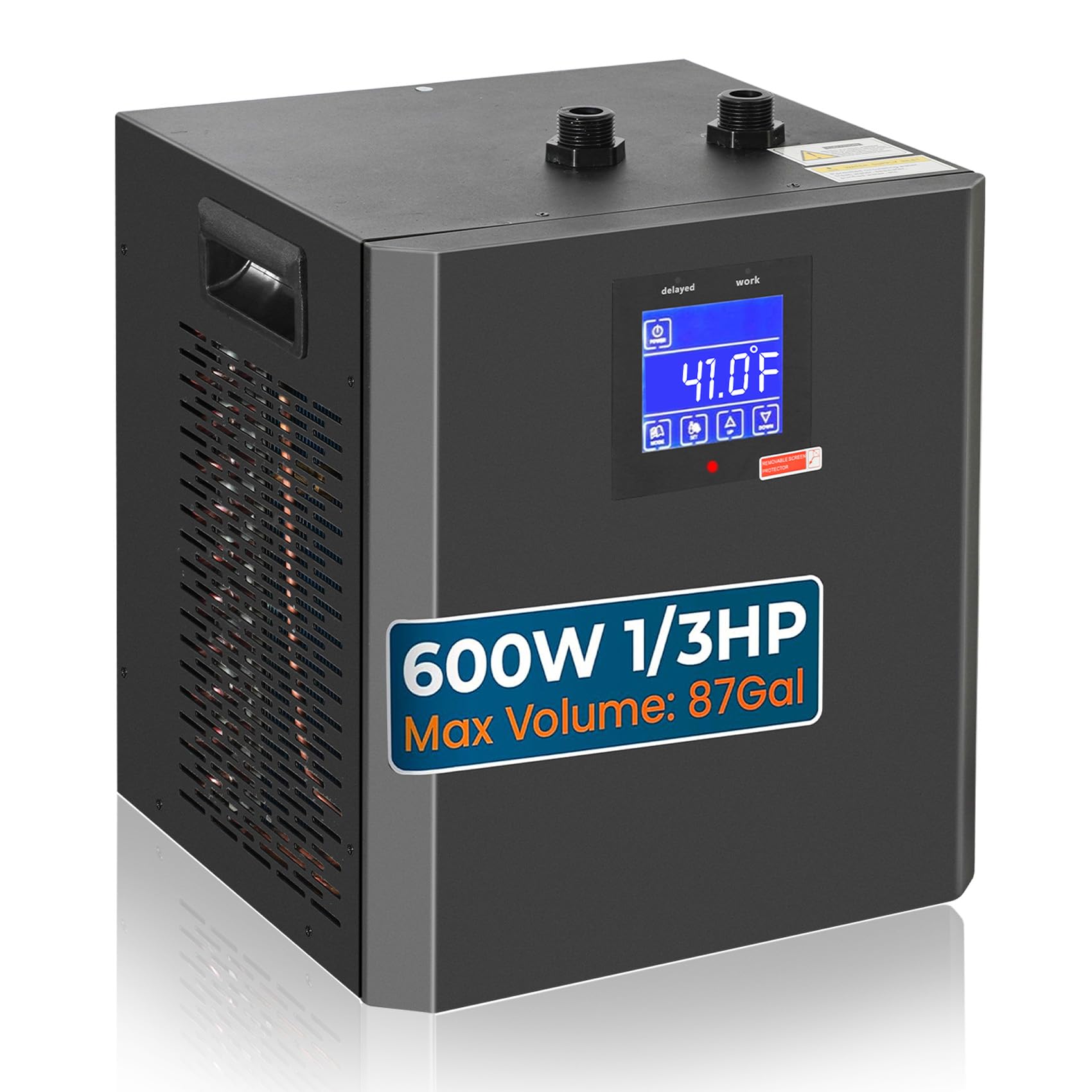 Ice Bath Water Chiller for Cold Plunge Tubs, 1/3HP Ice Bath Chiller, Water Chiller System for Cold Plunge Tubs,Fish Tank?87gal Chiller with LED Display, Pipe, Water Pump, Remote Control (87gal/300L)