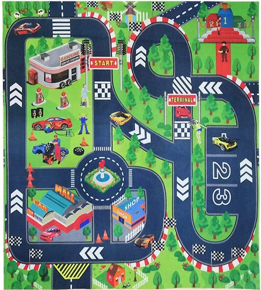 Road Playmat,Carpet Playmat,Great for Educational Road Traffic Mat- Learn and Have Fun Safely