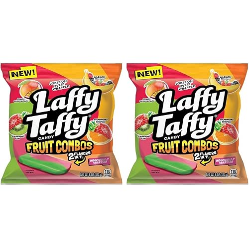 Laffy Taffy Candy, Fruit Combos, Individually Wrapped Mini Bars, 6 Ounce (Pack of 2)
