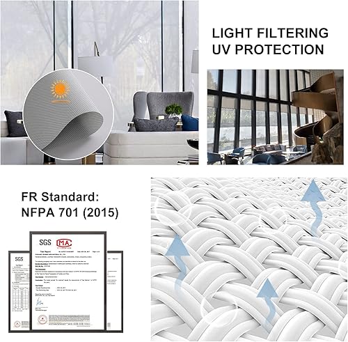 Miniatura 3 de Persilux Persianas solares enrollables con filtro de luz para ventanas (23 pulgadas de ancho x 72 pulgadas de alto, gris), persianas transparentes